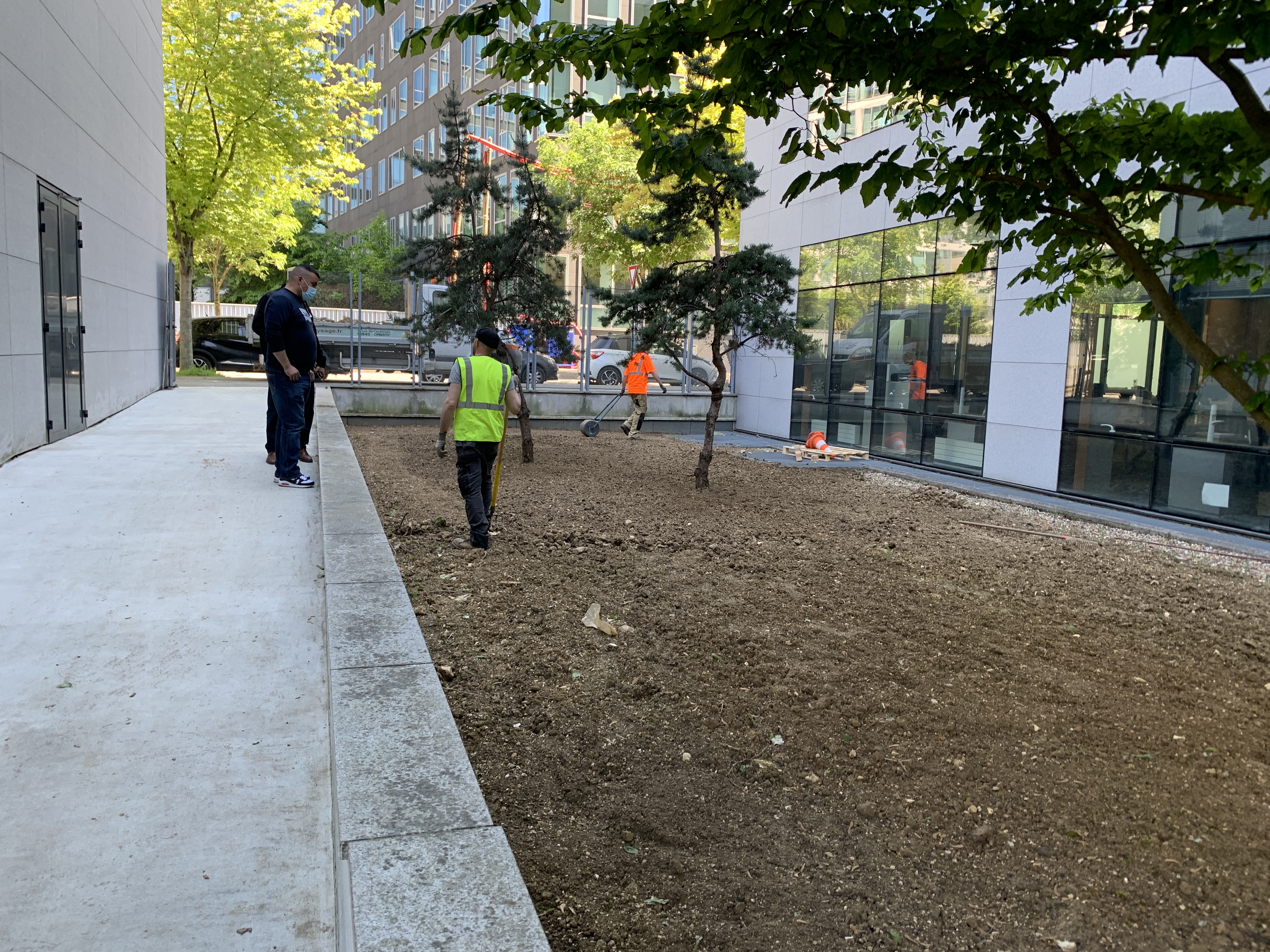 ouvriers sur le chantier